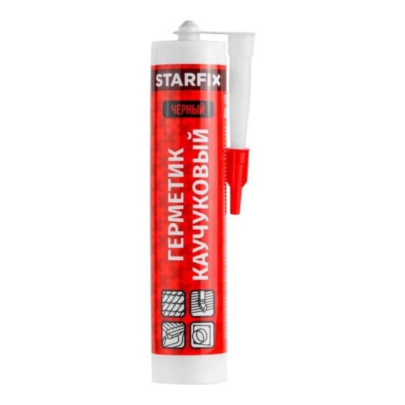 Герметик каучуковый для кровли STARFIX черный, 300 мл SM-73025-1 Герметик каучуковый для кровли STARFIX черный, 300 мл SM-73025-1
