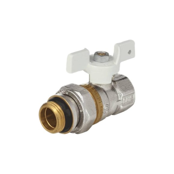 Кран шаровой латунный Aquasfera 1127 Standard никелированный, Ду20, Ру30, муфта/американка, полнопроходной, бабочка 1127-02 107-8065