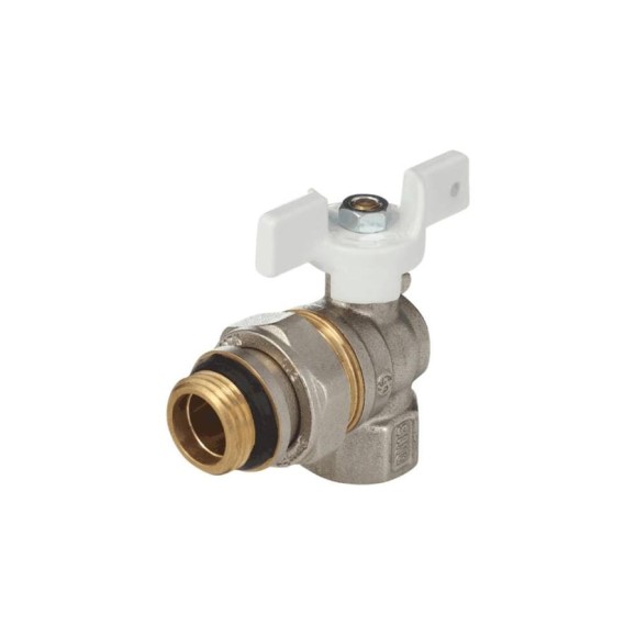 Кран шаровой латунный Aquasfera 1128 Standard никелированный, Ду15, Ру40, муфта/американка, полнопроходной, угловой, бабочка 1128-01 107-8066