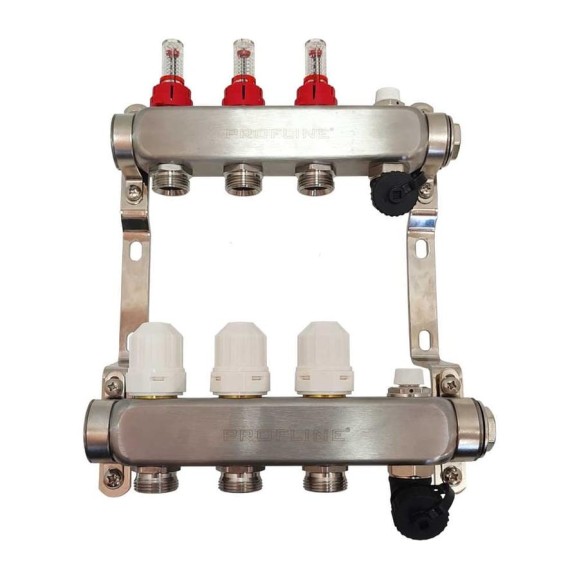 Коллекторный блок с расходомерами PROFLINE 3 выходов 1x3/4 УТ-00049409 Коллекторный блок с расходомерами PROFLINE 3 выходов 1x3/4 УТ-00049409