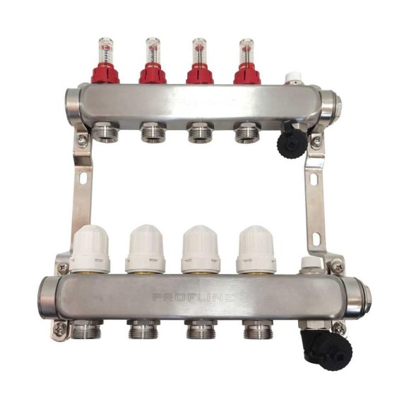 Коллекторный блок с расходомерами PROFLINE 4 выходов 1x3/4 УТ-00049410 Коллекторный блок с расходомерами PROFLINE 4 выходов 1x3/4 УТ-00049410