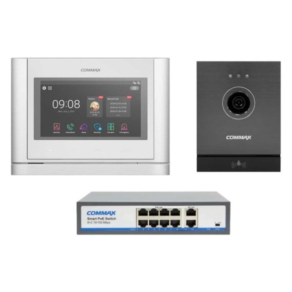 IP Комплект видеодомофона, вызывной панели и коммутатора COMMAX CIOT-1020MWhite/D21M/H8L2 CIOT-1020MWhite/CIOT-D21M/CIOT-H8L2 IP Комплект видеодомофона, вызывной панели и коммутатора COMMAX CIOT-1020MWhite/D21M/H8L2 CIOT-1020MWhite/CIOT-D21M/CIOT-H8L2