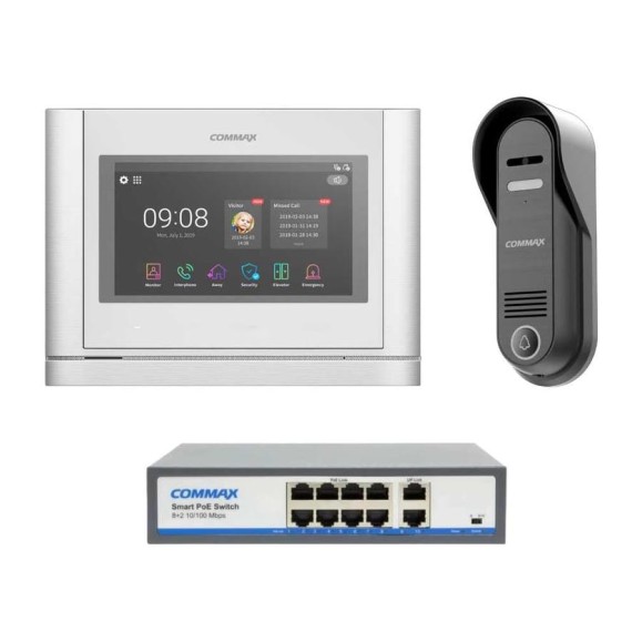 IP Комплект видеодомофона, вызывной панели и коммутатора COMMAX CIOT-1020MWhite/D20P/H8L2 CIOT-1020MWhite/CIOT-D20P/CIOT-H8L2 IP Комплект видеодомофона, вызывной панели и коммутатора COMMAX CIOT-1020MWhite/D20P/H8L2 CIOT-1020MWhite/CIOT-D20P/CIOT-H8L2