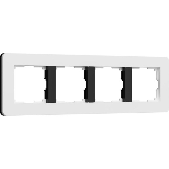 Рамка на 4 поста WERKEL Split (белый/черный, soft-touch) a067991 Рамка на 4 поста WERKEL Split (белый/черный, soft-touch) a067991