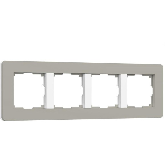 Рамка на 4 поста WERKEL Split (дымчатый/белый, soft-touch) a067264