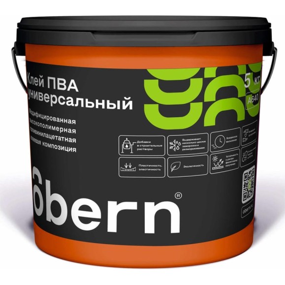 Универсальный клей ПВА Obern 5 кг 13468 Универсальный клей ПВА Obern 5 кг 13468