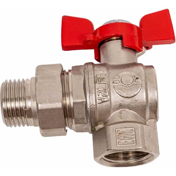 Шаровой кран VALFEX PREMIUM для воды, угловой, с американкой, 1/2" ВР/НР, бабочка VF.269.NB1.012.PREMIUM Шаровой кран VALFEX PREMIUM для воды, угловой, с американкой, 1/2" ВР/НР, бабочка VF.269.NB1.012.PREMIUM