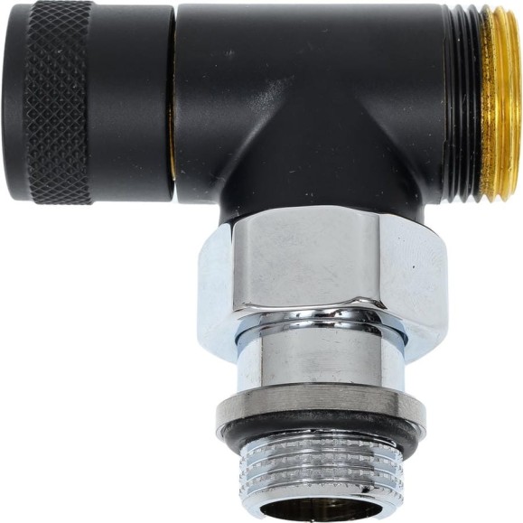 Угловой запорный вентиль SR Rubinetterie Tondera 1/2"х3/4" E, черный 0673-1500VCES Угловой запорный вентиль SR Rubinetterie Tondera 1/2"х3/4" E, черный 0673-1500VCES