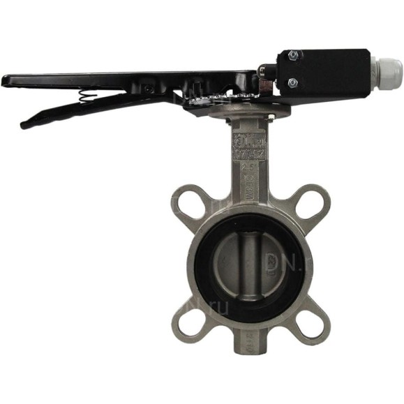 Затвор DN.ru 316L-316L-VITON Ду65 Ру16 с рукояткой и концевыми датчиками D050-13653