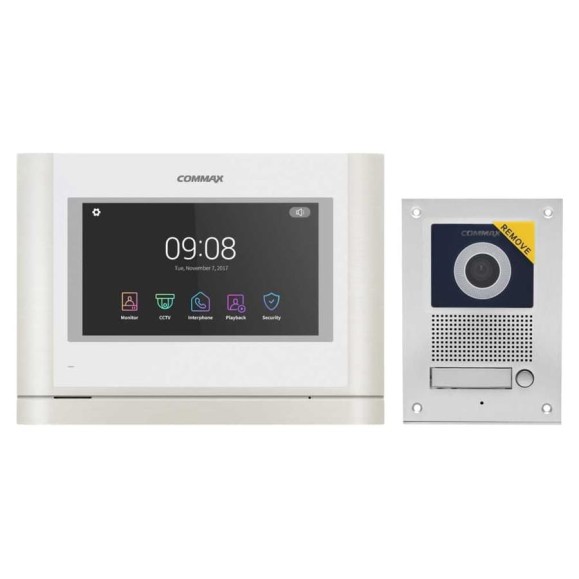 Комплект видеодомофона и вызывной панели COMMAX CDV-70MF(белый)/DRC-41UN