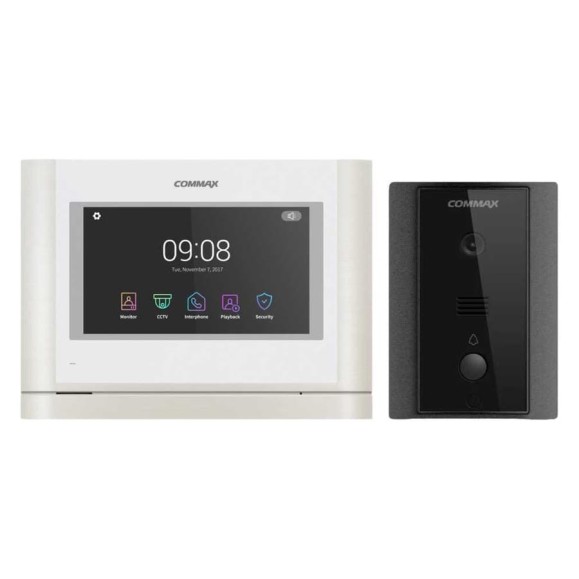 Комплект видеодомофона и вызывной панели COMMAX CDV-70MF(белый)/DRC-4LN