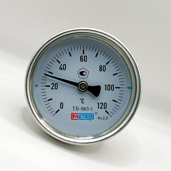 Термометр МЕТЕР ТБ-063-1 T=0..120 С L=40мм кл.2.5, с латун.гильзой G1/2 1648 Термометр МЕТЕР ТБ-063-1 T=0..120 С L=40мм кл.2.5, с латун.гильзой G1/2 1648