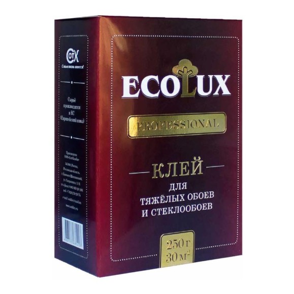 Клей для обоев ECOLUX PROFESSIONAL Стеклообои 250 г 4607133681227 Клей для обоев ECOLUX PROFESSIONAL Стеклообои 250 г 4607133681227
