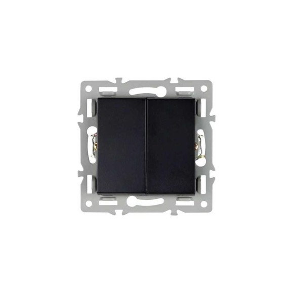 Механизм выключателя двухклавишный проходной Arlight SWT-MKP2-PL-BK 1шт 043728