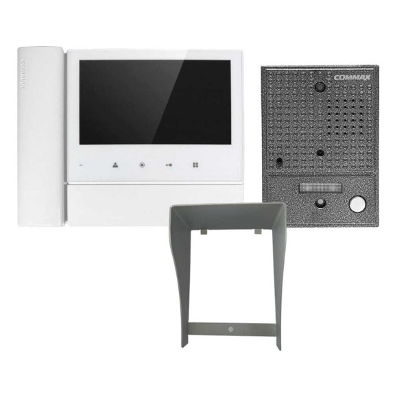 Комплект видеодомофона и вызывной панели COMMAX CDV-70NM/DRC-4CGN2(серебро)+Козырек Комплект видеодомофона и вызывной панели COMMAX CDV-70NM/DRC-4CGN2(серебро)+Козырек