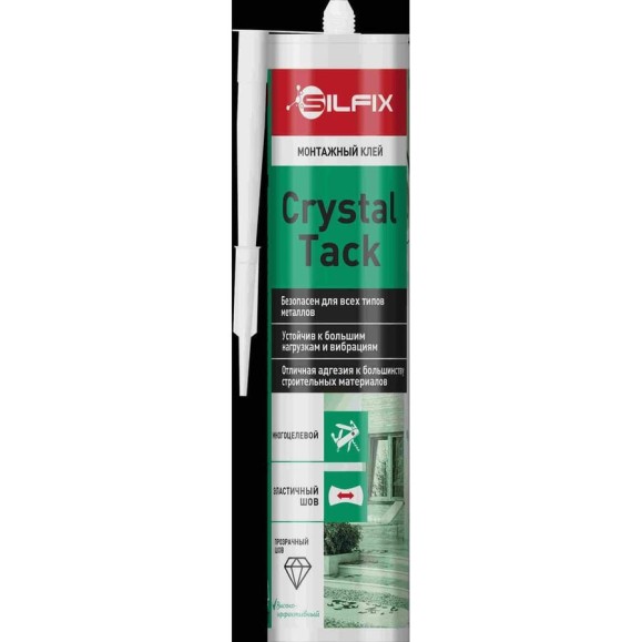 Монтажный клей Silfix Crystal Tack, прозрачный, 280 мл. SCTT280 Монтажный клей Silfix Crystal Tack, прозрачный, 280 мл. SCTT280