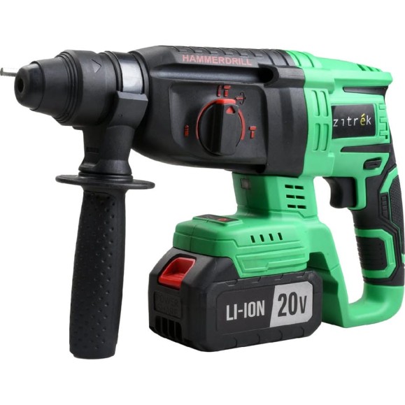 Перфоратор аккумуляторный бесщеточный Zitrek Destroyer Pro (20В, Li-Ion аккумулятор 4 Ач - 2шт, ЗУ, кейс) 063-4063 Перфоратор аккумуляторный бесщеточный Zitrek Destroyer Pro (20В, Li-Ion аккумулятор 4 Ач - 2шт, ЗУ, кейс) 063-4063