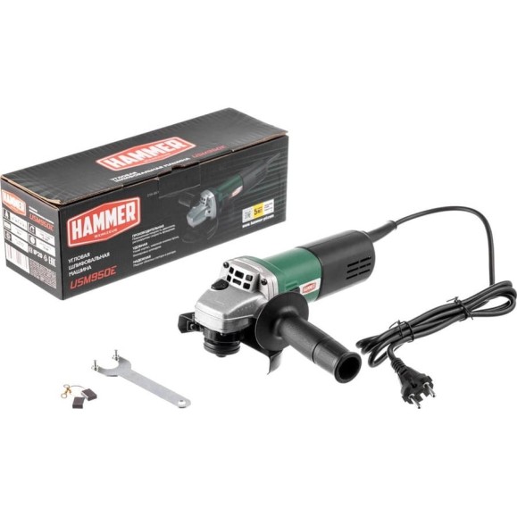 Углошлифовальная машина HAMMER USM950E 950Вт 3000-12000об/мин 125мм 839358 Углошлифовальная машина HAMMER USM950E 950Вт 3000-12000об/мин 125мм 839358