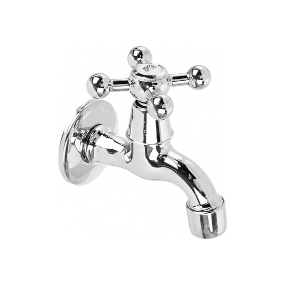 Водоразборный кран FRESSO короткий излив, вентильный, с аэратором, 1/2", цинк 554-039