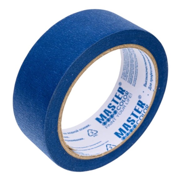 Малярная бумажная лента MASTER COLOR синяя, термостойкость до 100C, 36 мм х 25 м 30-6113 Малярная бумажная лента MASTER COLOR синяя, термостойкость до 100C, 36 мм х 25 м 30-6113