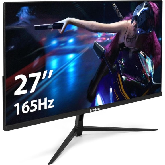 Монитор ExeGate Combat EF2707C игровой, 165 Гц, 27", IPS LED, Grade A+, FHD, 1920x1080, 165Гц, 16:9, 300cd/m2, 1000:1, 178/178, 1ms, HDMI, DisplayPort 297306