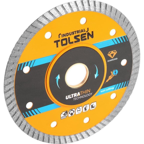 Диск алмазный турбо Industrial, 180x22.2x1.6 мм, ультратонкий TOLSEN 76753 Диск алмазный турбо Industrial, 180x22.2x1.6 мм, ультратонкий TOLSEN 76753
