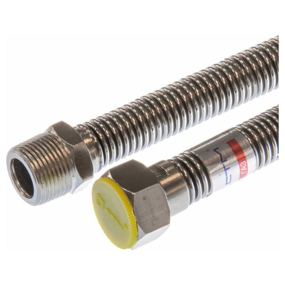 Подводка для газа СТМ ГАЗ сильфонная, 1/2", гайка-штуцер, 200 см CGHM1220