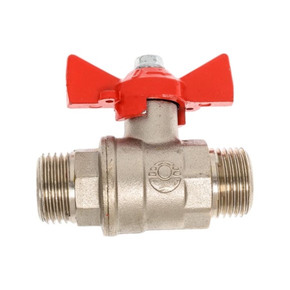 Кран шаровой для воды Valfex N/P59 1/2" НР/НР руч. бабочка, латунный никелированный 11Б27фт1М(96/24) VF.219.NB1.012.N/P59.Bir Кран шаровой для воды Valfex N/P59 1/2" НР/НР руч. бабочка, латунный никелированный 11Б27фт1М(96/24) VF.219.NB1.012.N/P59.Bir