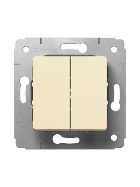 Двойной переключатель Legrand Cariva на 2 направления, двухклавишный, автоматические клеммы, 10 или 16 АX, 250 В~, слоновая кость 773708 Двойной переключатель Legrand Cariva на 2 направления, двухклавишный, автоматические клеммы, 10 или 16 АX, 250 В~, слоновая кость 773708