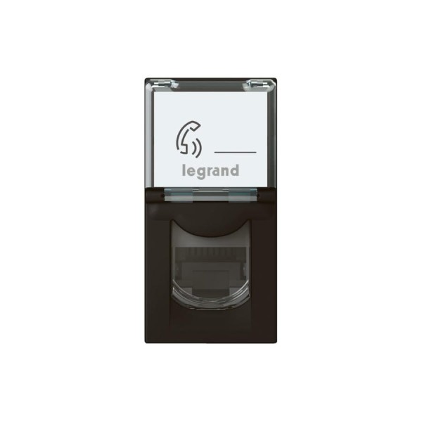 Розетка RJ 45 Legrand программа Mosaic категория 6, FTP, 1 модуль, матовая черная 079162L