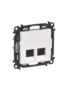 Информационная розетка двойная Legrand Valena LIFE RJ45 Кат6 UTP С лицевой панелью Белая 753443 Информационная розетка двойная Legrand Valena LIFE RJ45 Кат6 UTP С лицевой панелью Белая 753443