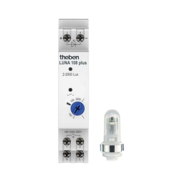 Фотореле Theben LUNA 108 plus AL, 230В, 16А, 2.6кВт, 2-2000люкс, IP20, датчик накладного монтажа IP55 1080910 Фотореле Theben LUNA 108 plus AL, 230В, 16А, 2.6кВт, 2-2000люкс, IP20, датчик накладного монтажа IP55 1080910