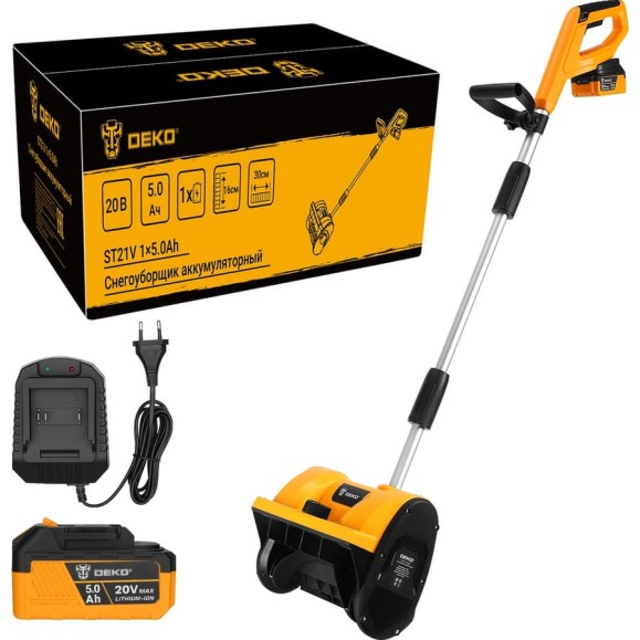 Снегоуборщик аккумуляторный DEKO ST21V, 20В, 1х5,0Ач 085-4443 Снегоуборщик аккумуляторный DEKO ST21V, 20В, 1х5,0Ач 085-4443