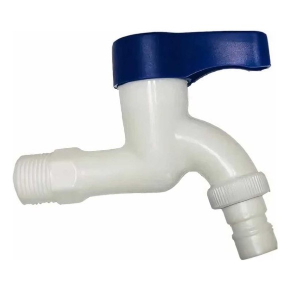 Кран водоразборный РМС 1/2, из высокопрочного пластика - БЕЛЫЙ PL3KR-1/2