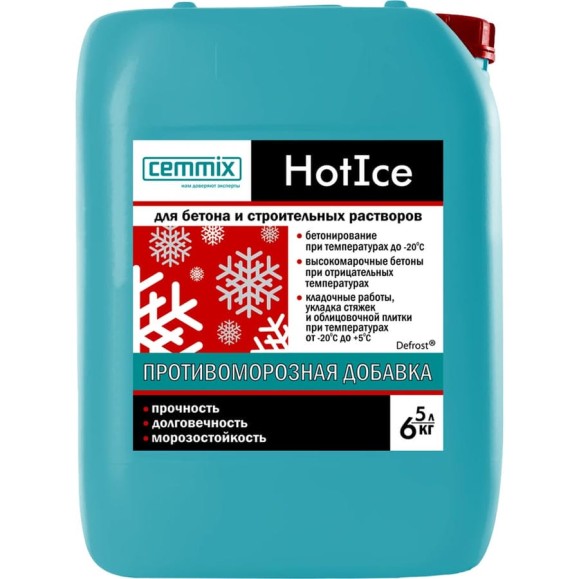 Добавка противоморозная CEMMIX с пластификатором HotIce, 5 л 16845310 Добавка противоморозная CEMMIX с пластификатором HotIce, 5 л 16845310