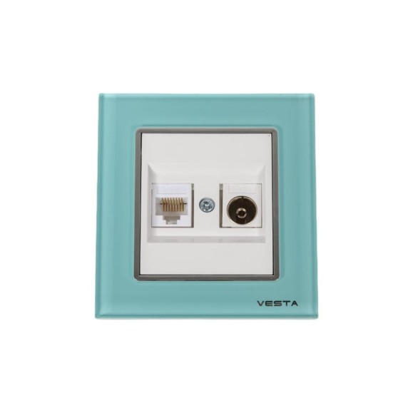 Розетка Metronex Electric Exclusive Blue для сетевого кабеля LAN + TV FRZTV010002BLU Розетка Metronex Electric Exclusive Blue для сетевого кабеля LAN + TV FRZTV010002BLU