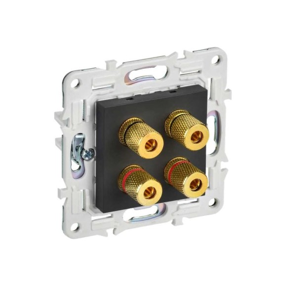 Аудиорозетка 4-местная IEK SKANDY SK-A01G графит SK-S40-K53 Аудиорозетка 4-местная IEK SKANDY SK-A01G графит SK-S40-K53