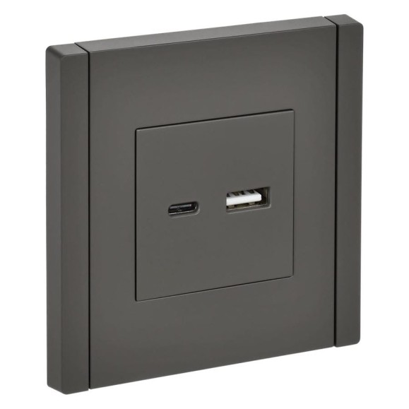 Розетка IEK FORTEPIANO USB A+C 3,1А FP350 серый FP-U22-D31-K03 Розетка IEK FORTEPIANO USB A+C 3,1А FP350 серый FP-U22-D31-K03