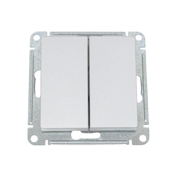 2-х клавишный выключатель Atlasdesign aqua алюминий ip44, сх.6, 10ах Systeme Electric ATN440351