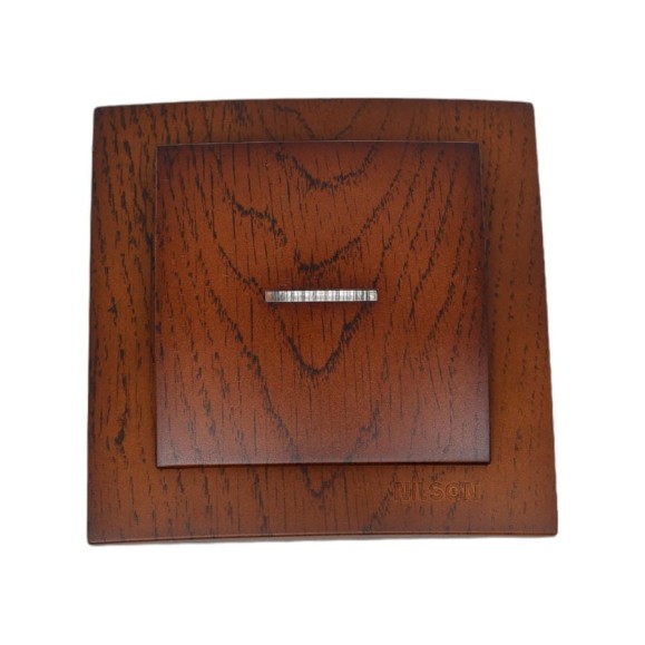Выключатель NILSON 1СП с подсветкой орех Touran wood 24271002