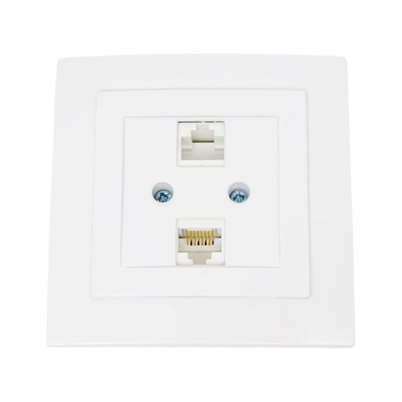 2-местная компьютерная розетка Nilson СУ RJ45 CAT6, TOURAN-ALEGRA-THOR, белый 24111046 2-местная компьютерная розетка Nilson СУ RJ45 CAT6, TOURAN-ALEGRA-THOR, белый 24111046
