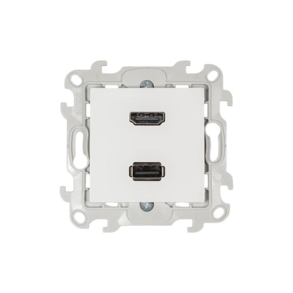 Коннектор Simon HDMI+USB 2.0, белый 2411095-030 Коннектор Simon HDMI+USB 2.0, белый 2411095-030
