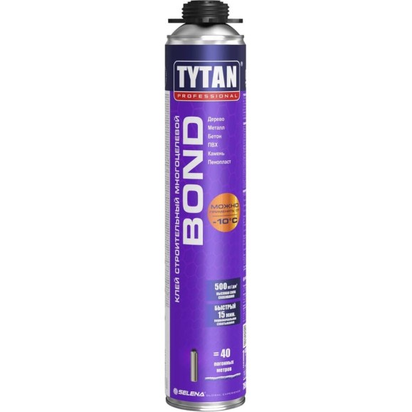 Пено-клей TYTAN PROFESSIONAL bond строительный, многоцелевой, профи, 750 мл 274822 Пено-клей TYTAN PROFESSIONAL bond строительный, многоцелевой, профи, 750 мл 274822