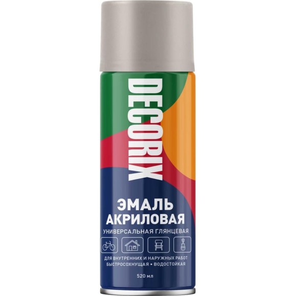Аэрозольная акриловая эмаль Decorix (универсальная; серый жемчуг; 520 мл) 0101-18 DX