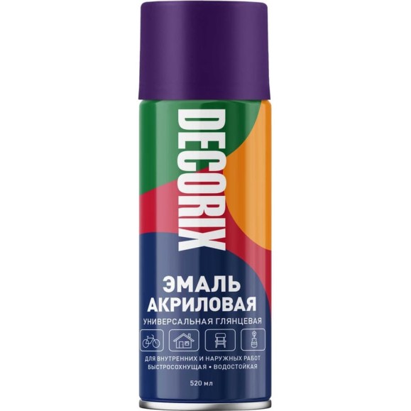 Аэрозольная акриловая эмаль Decorix (универсальная; темно-фиолетовый; 520 мл) 0101-49 DX