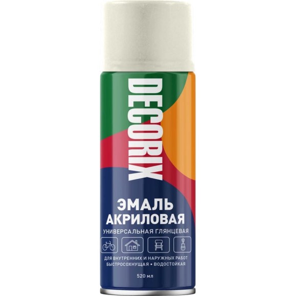Аэрозольная акриловая эмаль Decorix (универсальная; слоновая кость; 520 мл) 0101-48 DX
