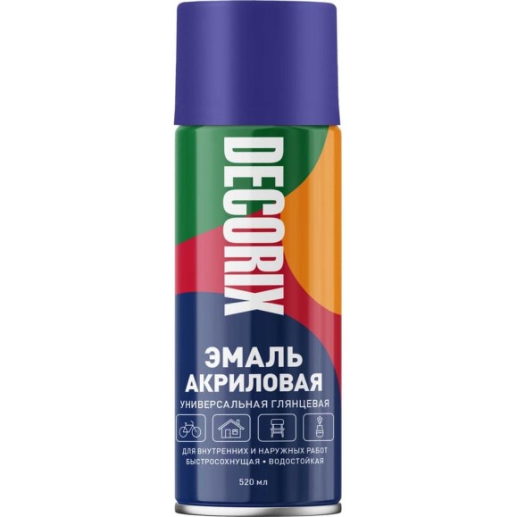 Аэрозольная акриловая эмаль Decorix (универсальная; фиалковый; 520 мл) 0101-91 DX