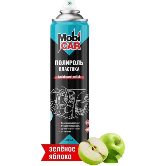 Глянцевый полироль пластика Mobicar 400 мл, зелёное яблоко 0508-01 MC Глянцевый полироль пластика Mobicar 400 мл, зелёное яблоко 0508-01 MC
