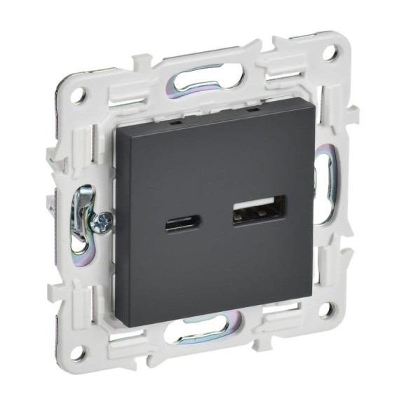 Розетка USB A+C IEK SKANDY 3,1А SK-R14T титан SK-U22-D31-K48 Розетка USB A+C IEK SKANDY 3,1А SK-R14T титан SK-U22-D31-K48