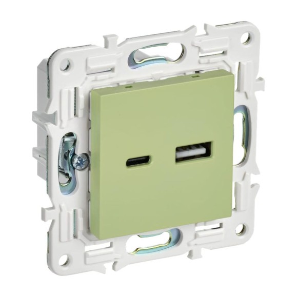 Розетка USB A+C IEK SKANDY 3,1А SK-R14M мятный SK-U22-D31-K06 Розетка USB A+C IEK SKANDY 3,1А SK-R14M мятный SK-U22-D31-K06